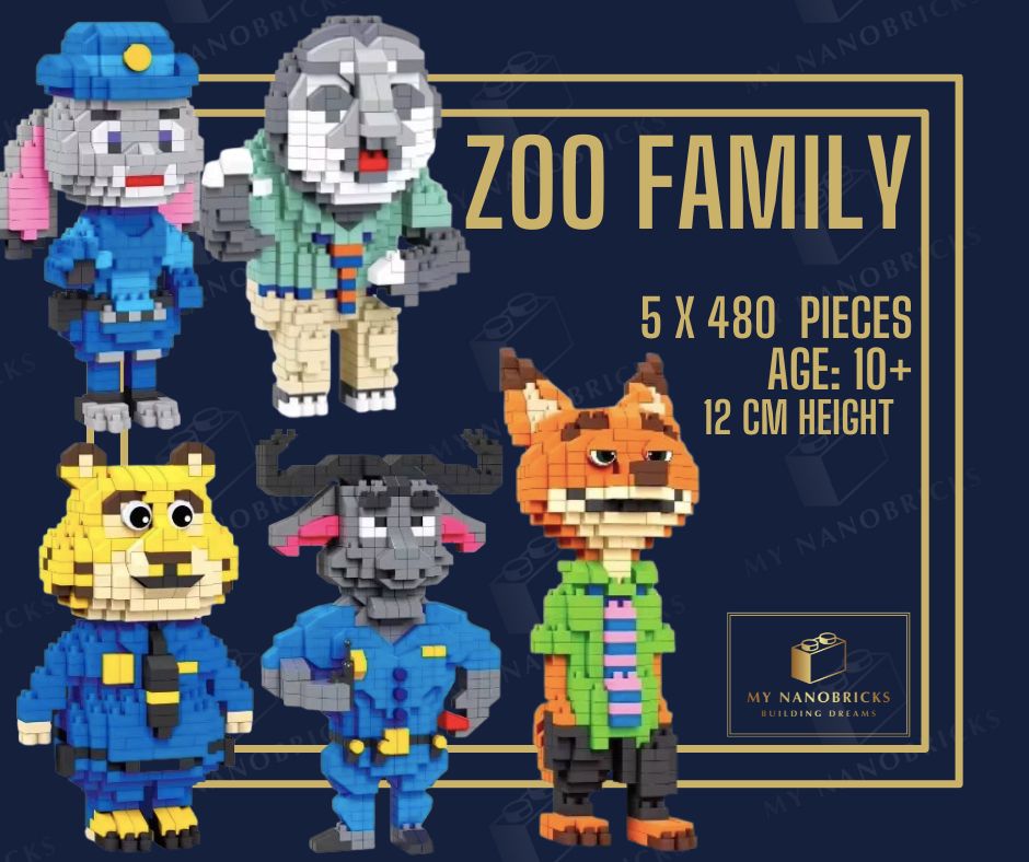 Nanobricks Zoo-family